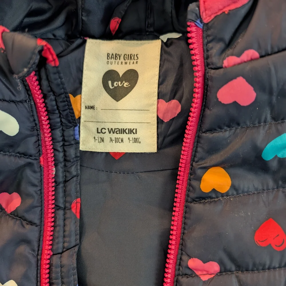 Heart-Patterned Kids Puffer Jacket - Picture 2 of 2